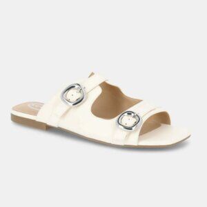 Scoop Women's Flat Slide Buckle Sandals Size 7.5M, BONE